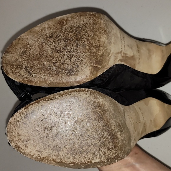 Kate Spade Didi Mesh Polka Dot PeepToe Size 9 black - Picture 10 of 12